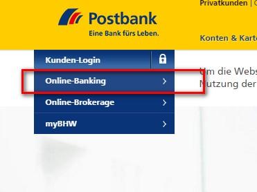 Postbank Login, Kunden-Login aufrufen